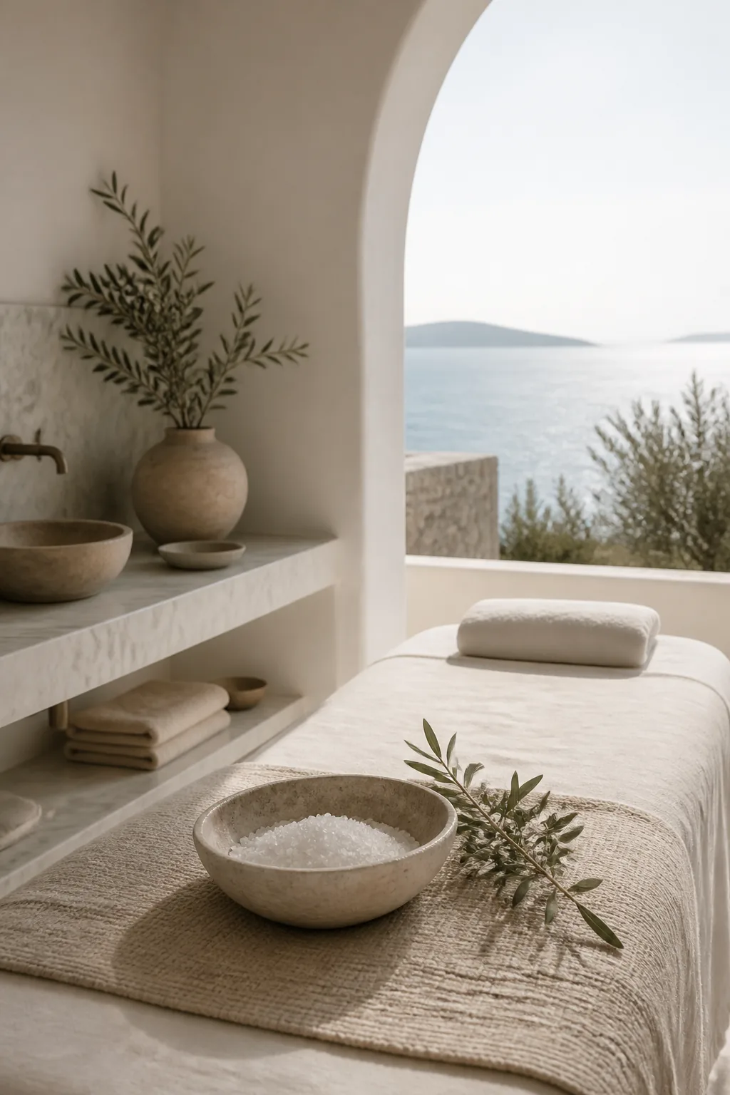 Spa stones and towels