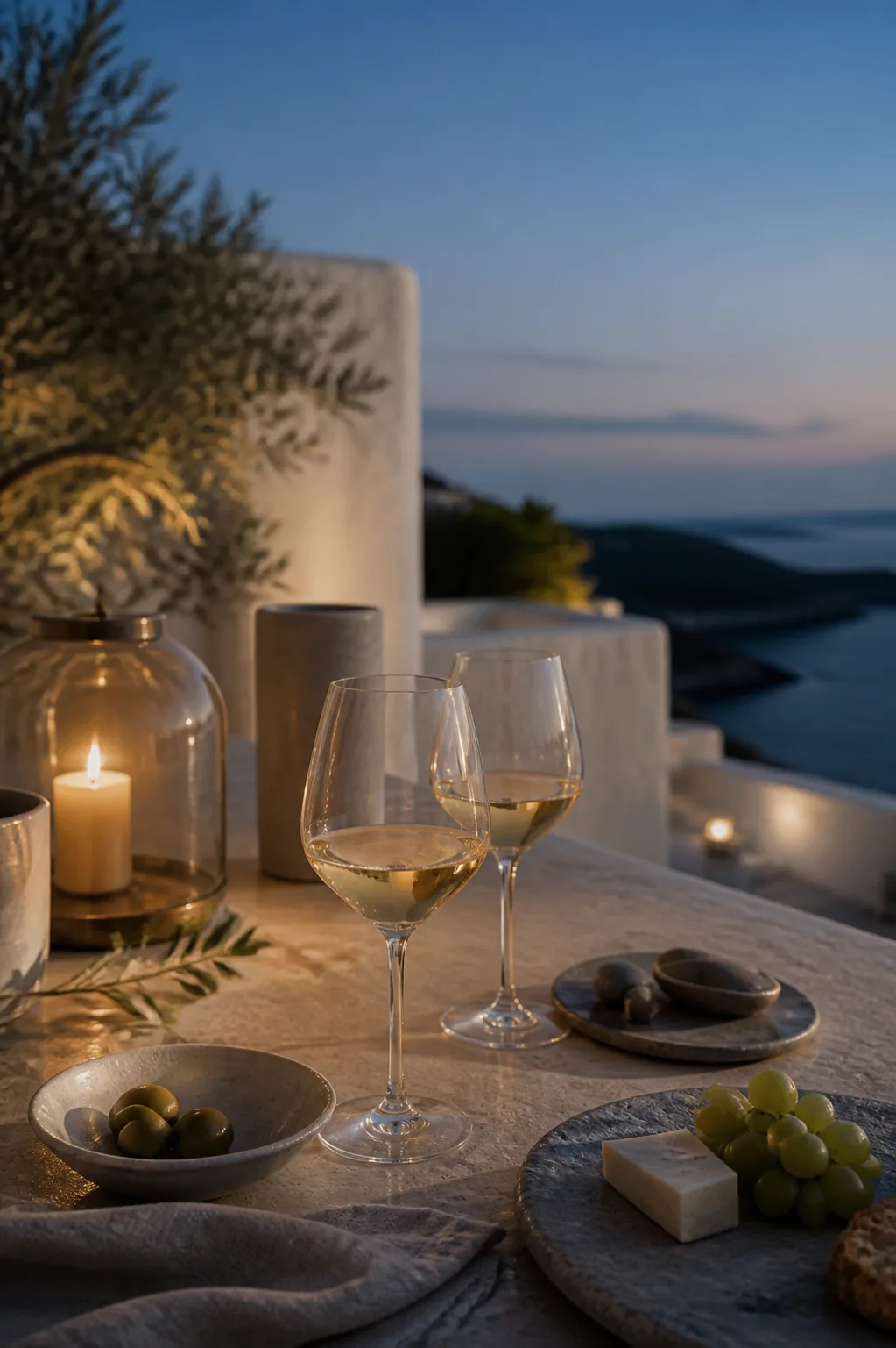 A candle-lit wine cellar