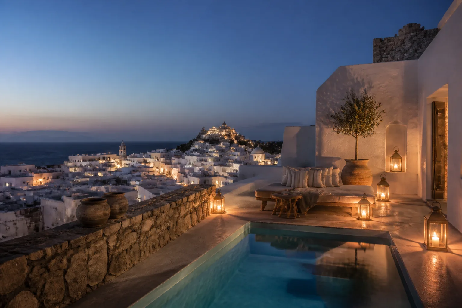 The roof terrace above Chora
